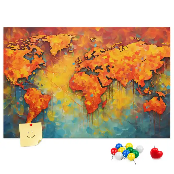 Memobord van kurk Decoratieve wandkaart