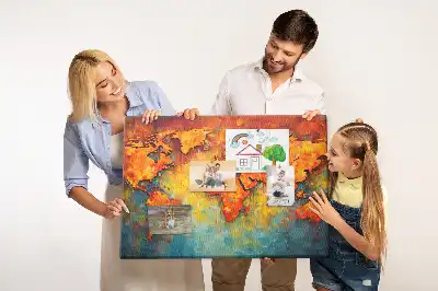 Memobord van kurk Decoratieve wandkaart