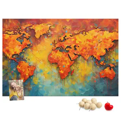 Memobord van kurk Decoratieve wandkaart