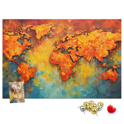 Memobord van kurk Decoratieve wandkaart