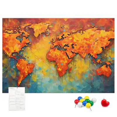 Memobord van kurk Decoratieve wandkaart