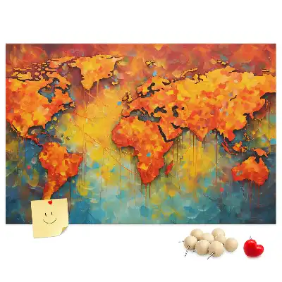 Memobord van kurk Decoratieve wandkaart