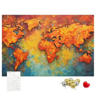 Memobord van kurk Decoratieve wandkaart