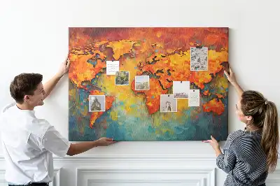 Memobord van kurk Decoratieve wandkaart