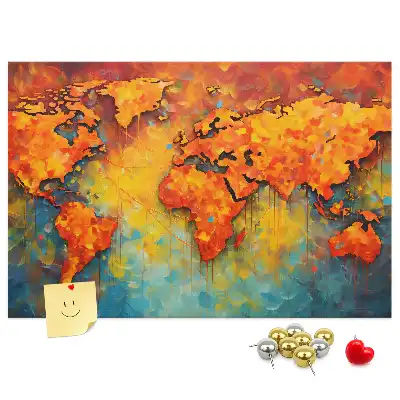 Memobord van kurk Decoratieve wandkaart