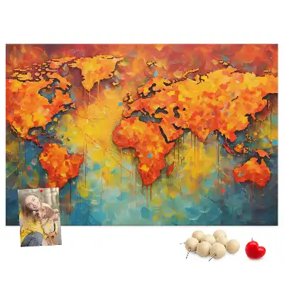 Memobord van kurk Decoratieve wandkaart