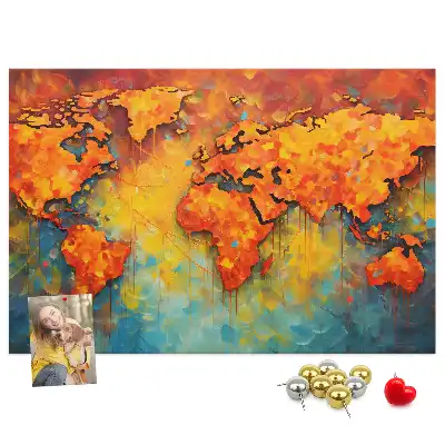 Memobord van kurk Decoratieve wandkaart