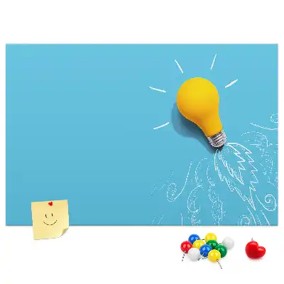 Kurk prikbord met gloeilamptekening