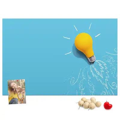 Kurk prikbord Gloeilamp tekening