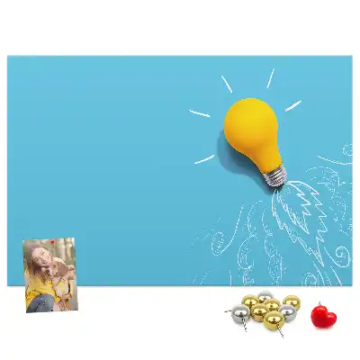 Kurk prikbord Gloeilamp tekening