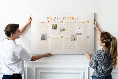 Memobord van kurk Zevendaags schema