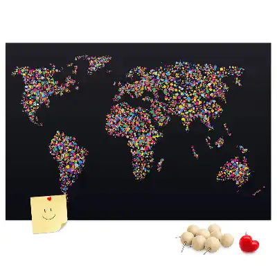 Kurk prikbord Wereldkaart van stippen