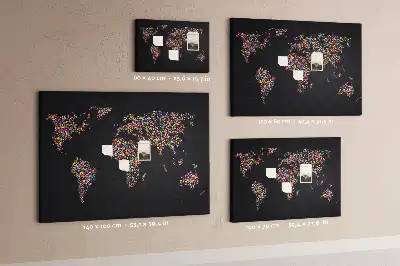 Kurk prikbord Wereldkaart van stippen