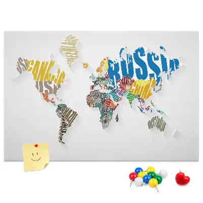 Geografie van letters en woorden kurken memobord