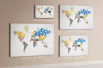 Memobord van kurk Geografie van letters en woorden