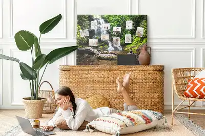 Memobord van kurk Waterval bos