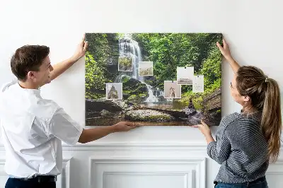 Memobord van kurk Waterval bos