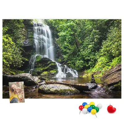 Memobord van kurk Waterval bos