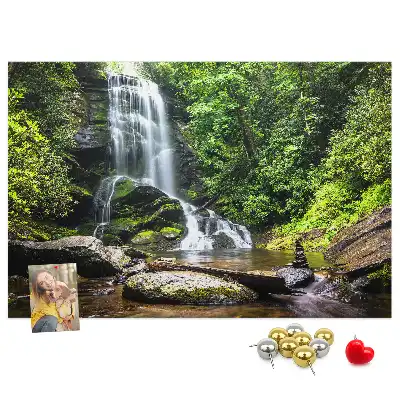 Memobord van kurk Waterval bos
