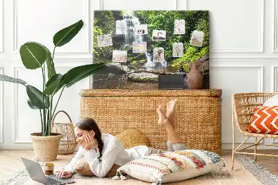 Memobord van kurk Waterval bos
