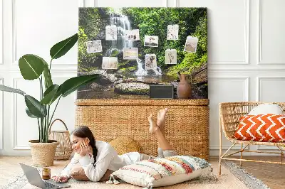 Memobord van kurk Waterval bos