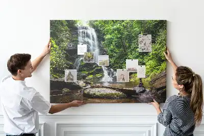 Memobord van kurk Waterval bos