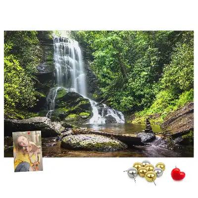 Memobord van kurk Waterval bos
