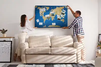 Memobord van kurk Wereld landen
