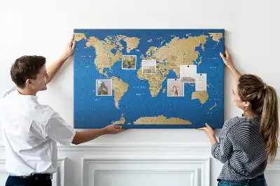 Memobord van kurk Wereld landen