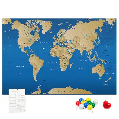 Memobord van kurk Wereld landen