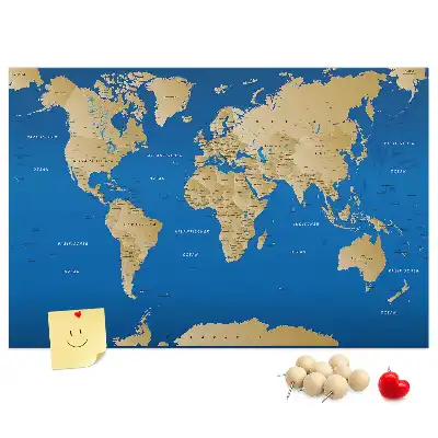Memobord van kurk Wereld landen