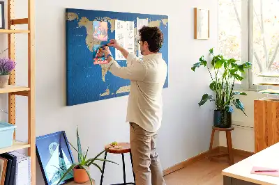 Memobord van kurk Wereld landen