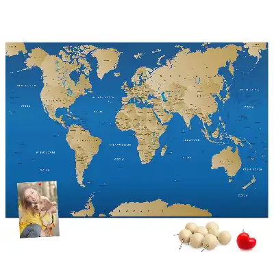 Memobord van kurk Wereld landen