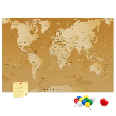 Kurken prikbord wereldkaart Planeet aarde
