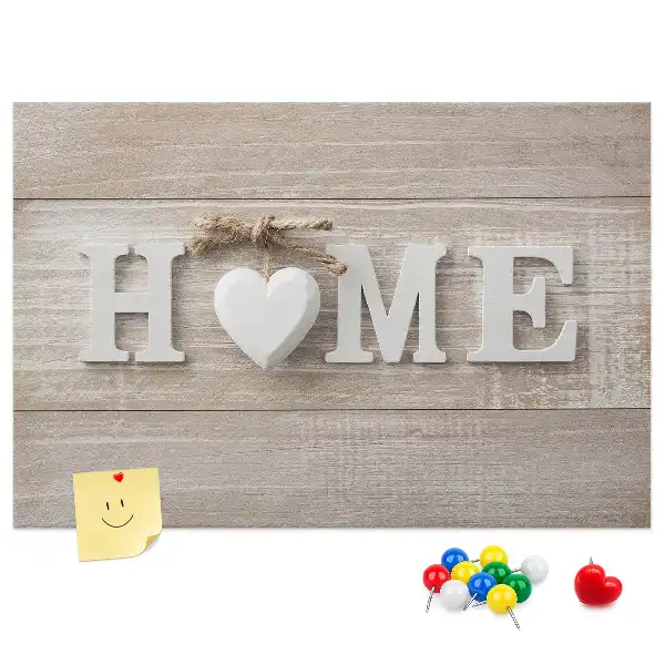 Memobord van kurk Opschrift "home" voor aan de muur