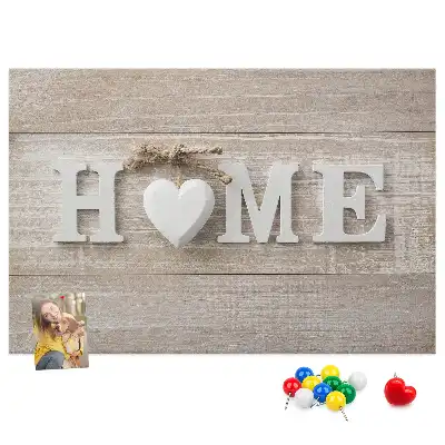 Memobord van kurk Opschrift "home" voor aan de muur