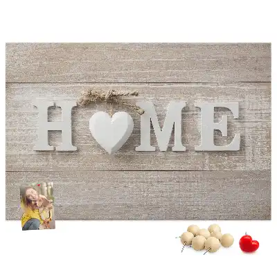 Memobord van kurk Opschrift "home" voor aan de muur
