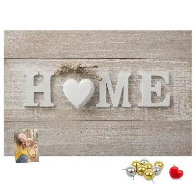 Memobord van kurk Opschrift "home" voor aan de muur