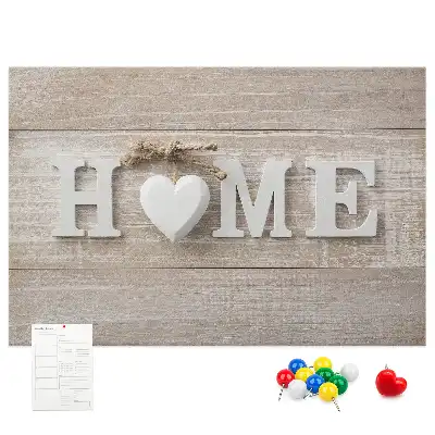 Memobord van kurk Opschrift "home" voor aan de muur