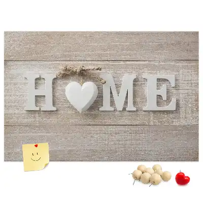 Memobord van kurk Opschrift "home" voor aan de muur