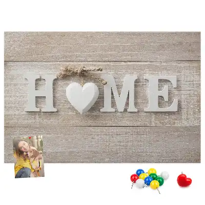 Memobord van kurk Opschrift "home" voor aan de muur