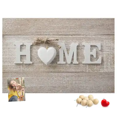 Memobord van kurk Opschrift "home" voor aan de muur