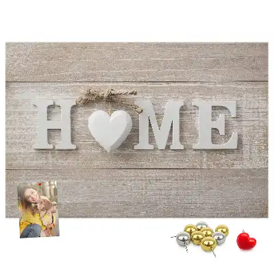 Memobord van kurk Opschrift "home" voor aan de muur