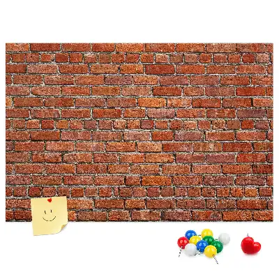 Kurken prikbord met print van oude bakstenen muur