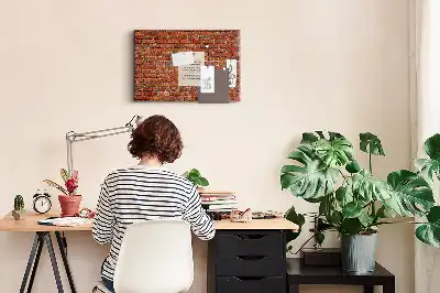Kurk prikbord Oude bakstenen muur