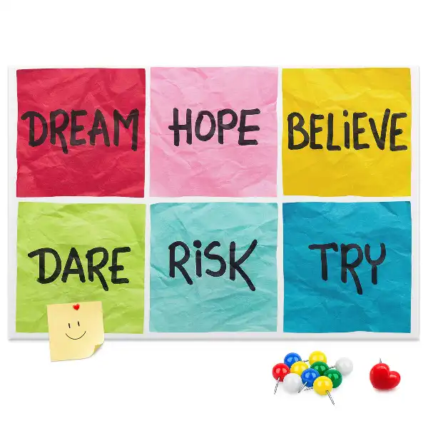 Memobord van kurk Motivatiebord
