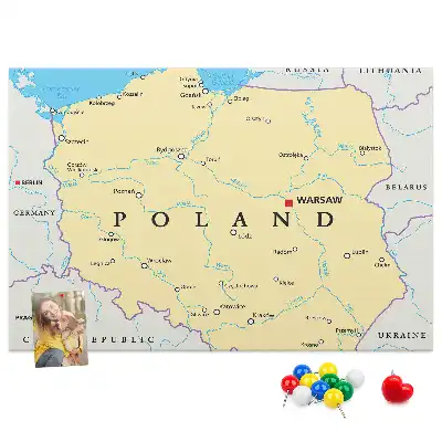 Kurk prikbord Politieke kaart van Polen