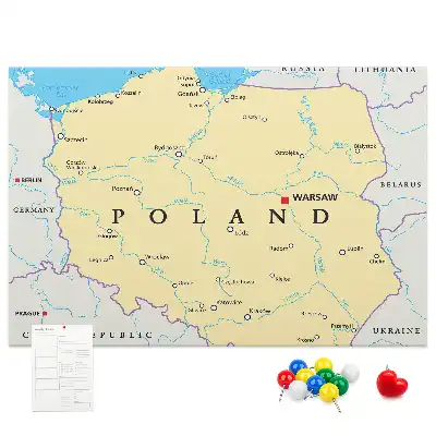 Kurk prikbord Politieke kaart van Polen