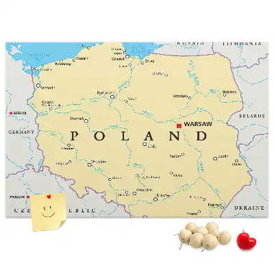 Kurk prikbord Politieke kaart van Polen
