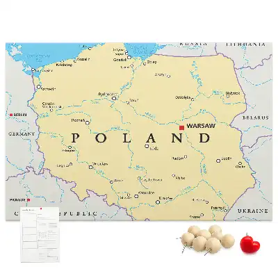 Kurk prikbord Politieke kaart van Polen